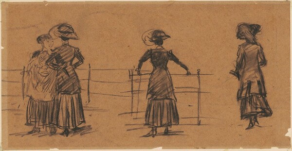 Studies of Women by the Park Railing