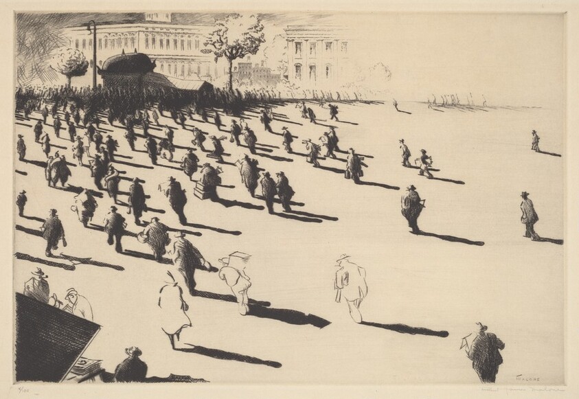 Untitled (Figures Heading Toward Subway)