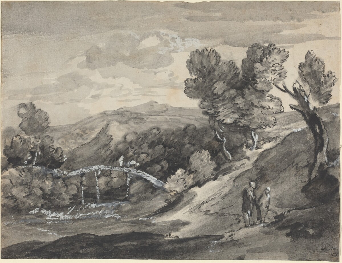 Wooded Upland Landscape with a Bridge