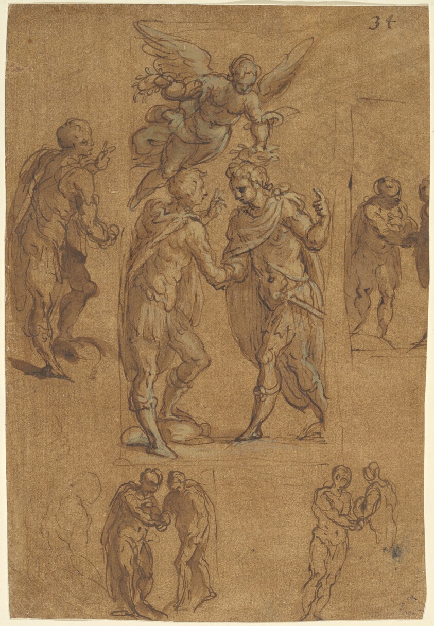 Two Soldiers Crowned by Victory