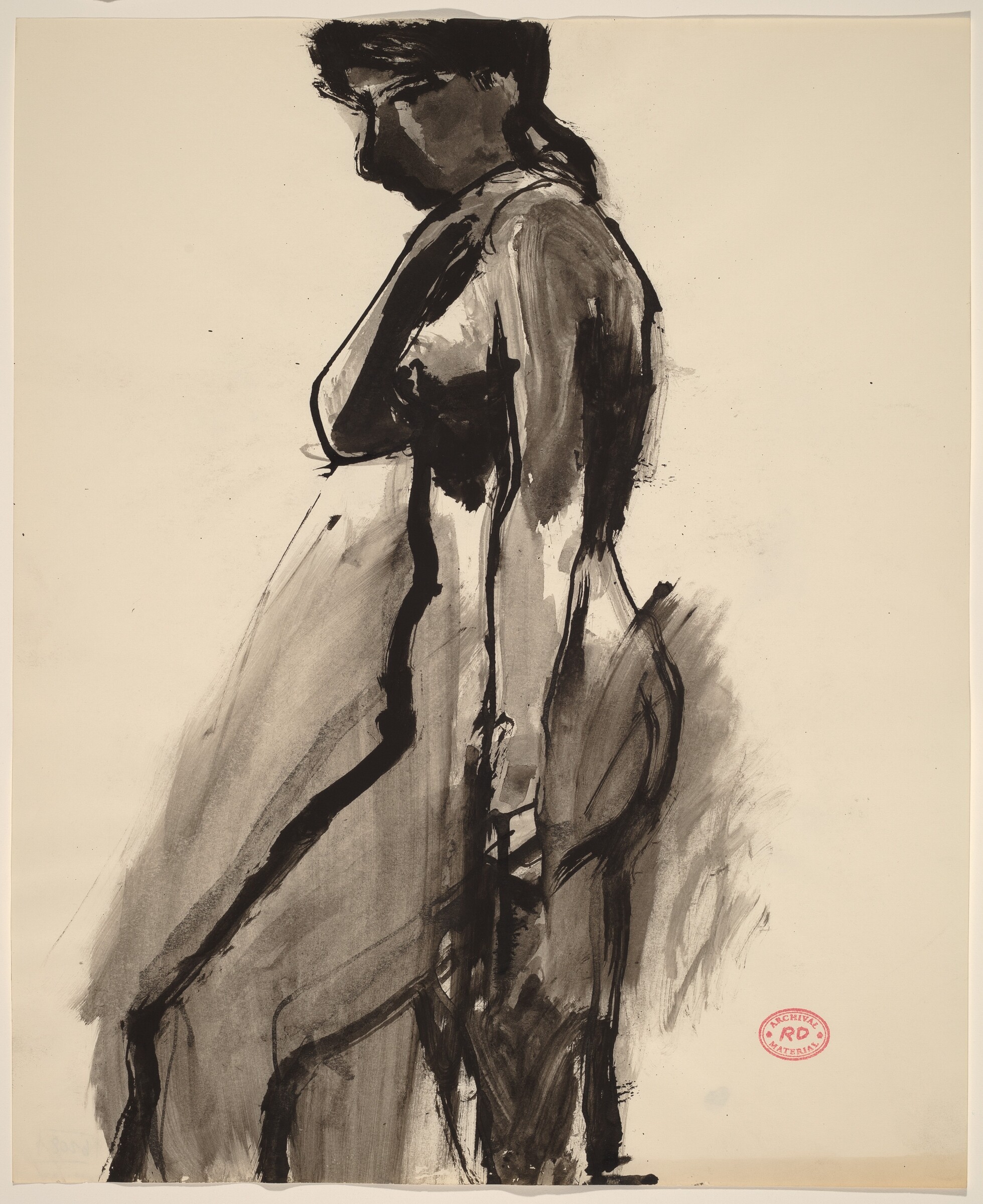 Untitled [female nude, side view], Richard Diebenkorn, 1955-1967