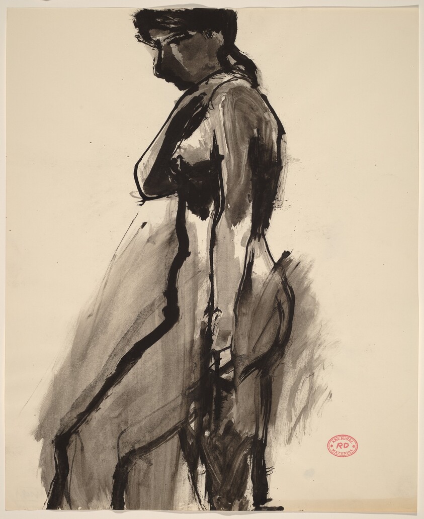 Untitled [female nude, side view]