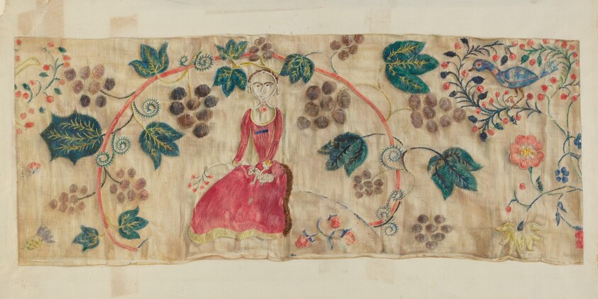 Crewel Embroidered Valance