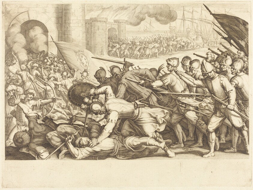 The Troops Forcing the Gate of a Town