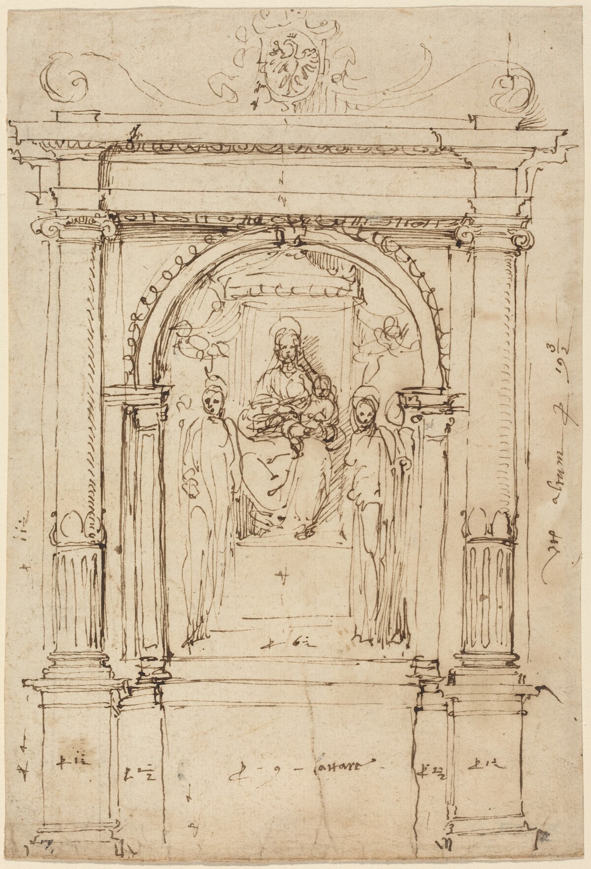Altarpiece of the Madonna and Child with Saints, in Its Architectural Setting