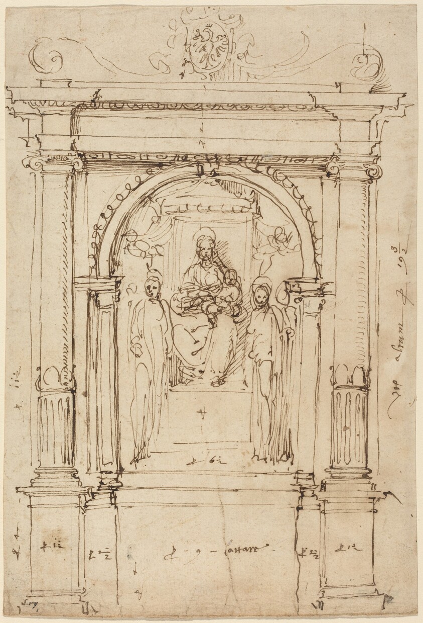 Altarpiece of the Madonna and Child with Saints, in Its Architectural Setting