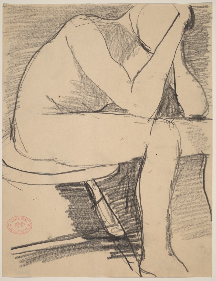 Untitled [seated figure with head in hands]