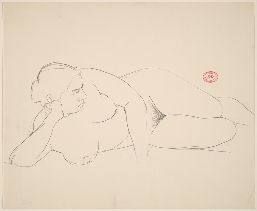 Untitled [female nude lying on her right side]