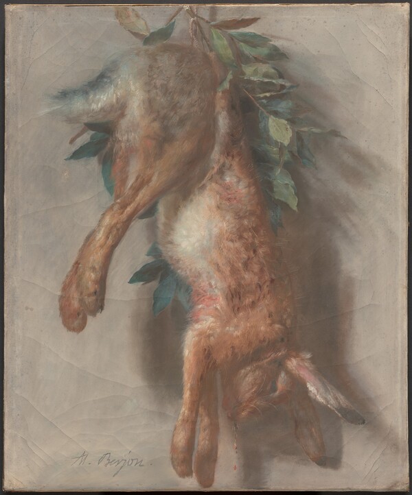 Hunting Trophy with Hare and Bay Leaves