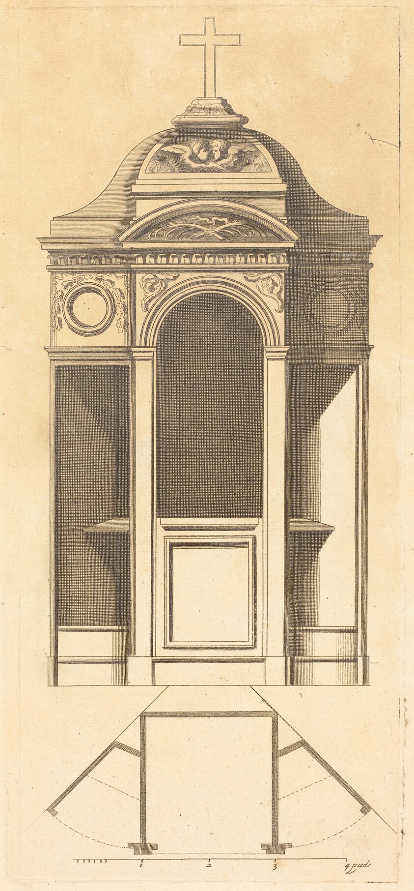 Plan et elevation des plus beaux confessionnaux de Paris, tres fidelemant mesure
