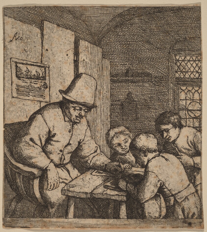 Village Schoolmaster with Three Pupils