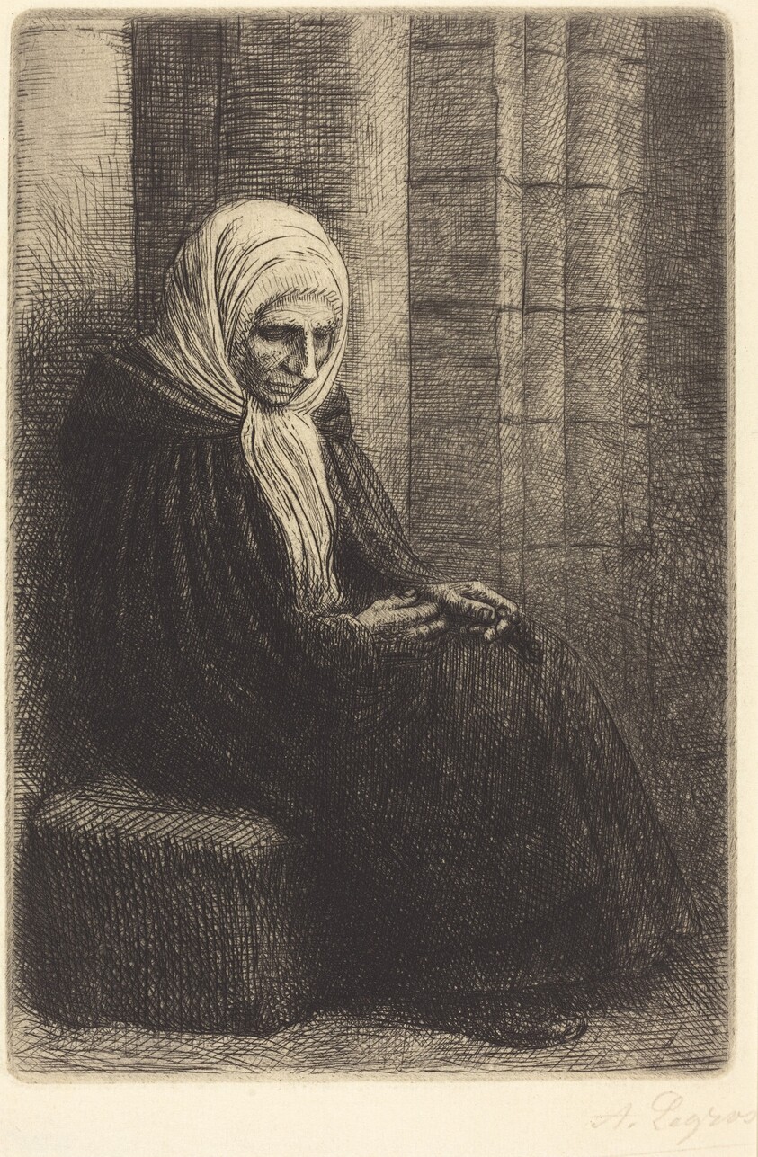 Woman Seated against a Wall, Child with His Head in Her Lap (Femme assis, muraille au fond, enfant la tete dans son giron)