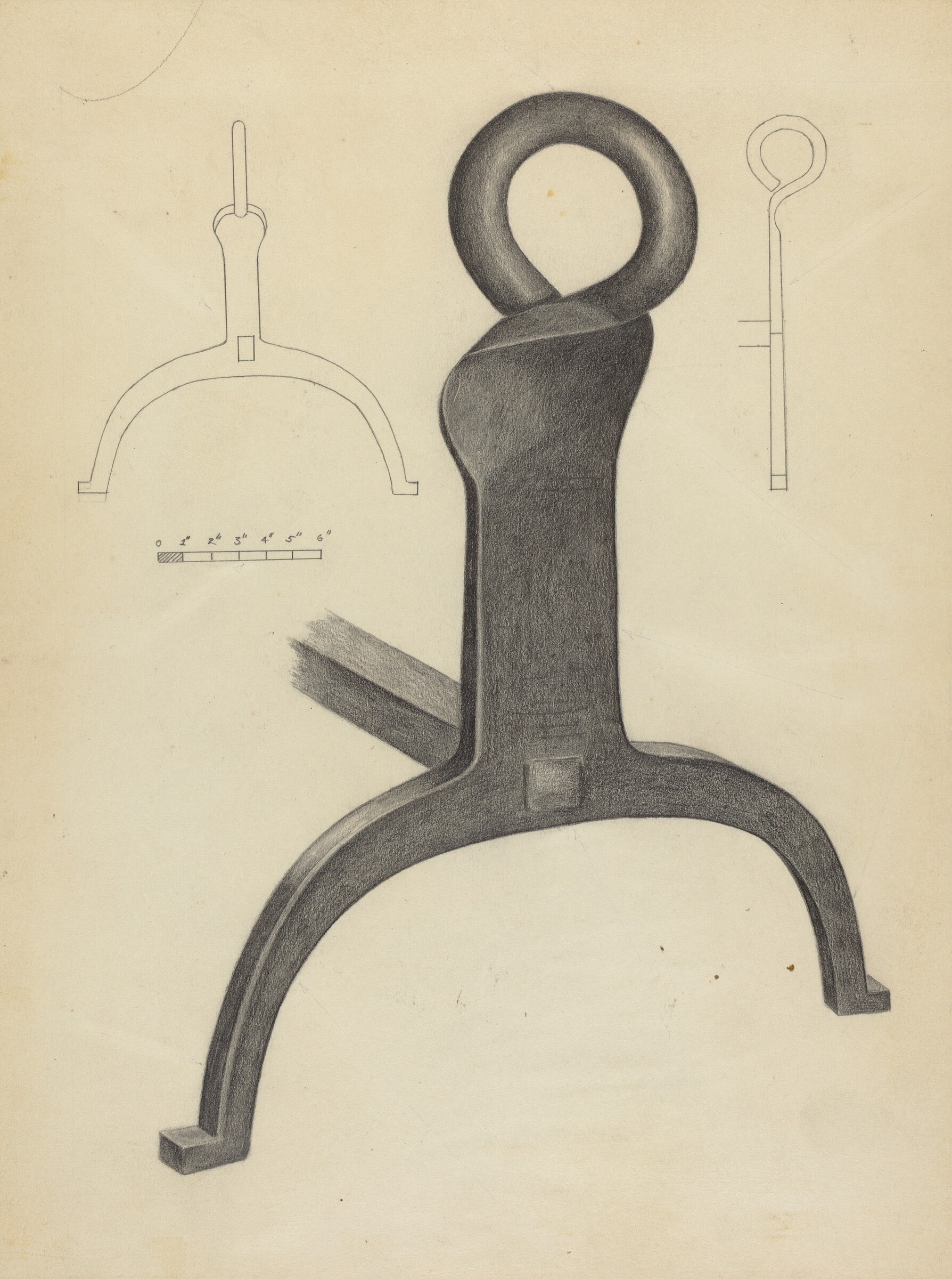 Andiron (One of Pair), Mildred Ford, c. 1953