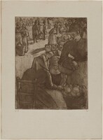 Vegetable Market at Pontoise (Marché aux légumes á Pontoise), Camille Pissarro, 1891