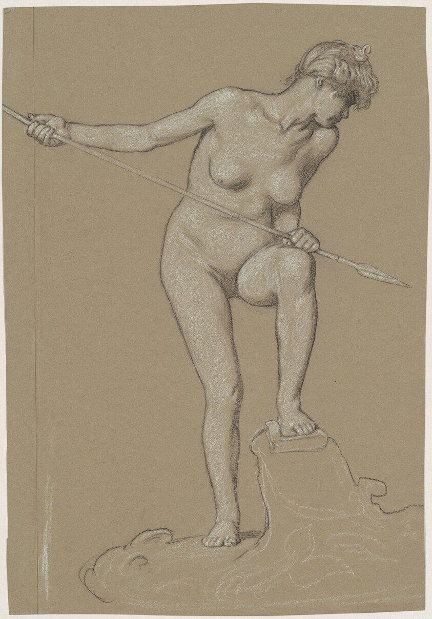 Girl Spearing Dolphin