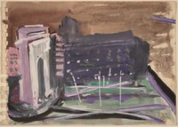 Paris Street Scene with Arch at Left, Mark Rothko