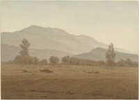 New Moon or Solar Eclipse above the Riesengebirge Mountains, Caspar David Friedrich, 1810 or 1828/1835