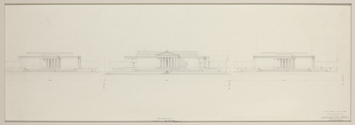 Early Elevation Study: Three Building Scheme