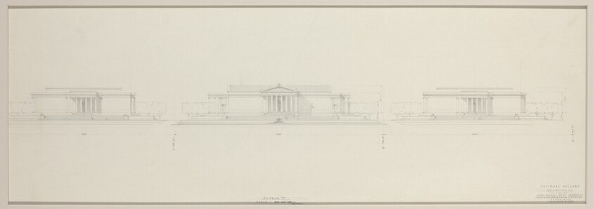 Early Elevation Study: Three Building Scheme