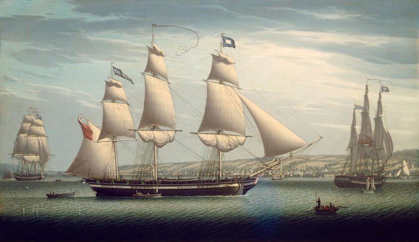 The Ship "Favorite" Maneuvering Off Greenock