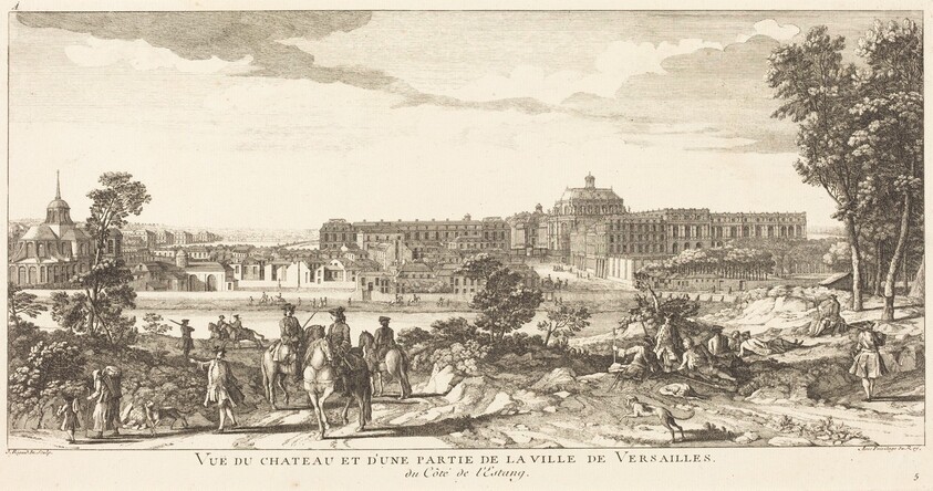Vue du Chateau et d'une Partie de la Ville deVersailles