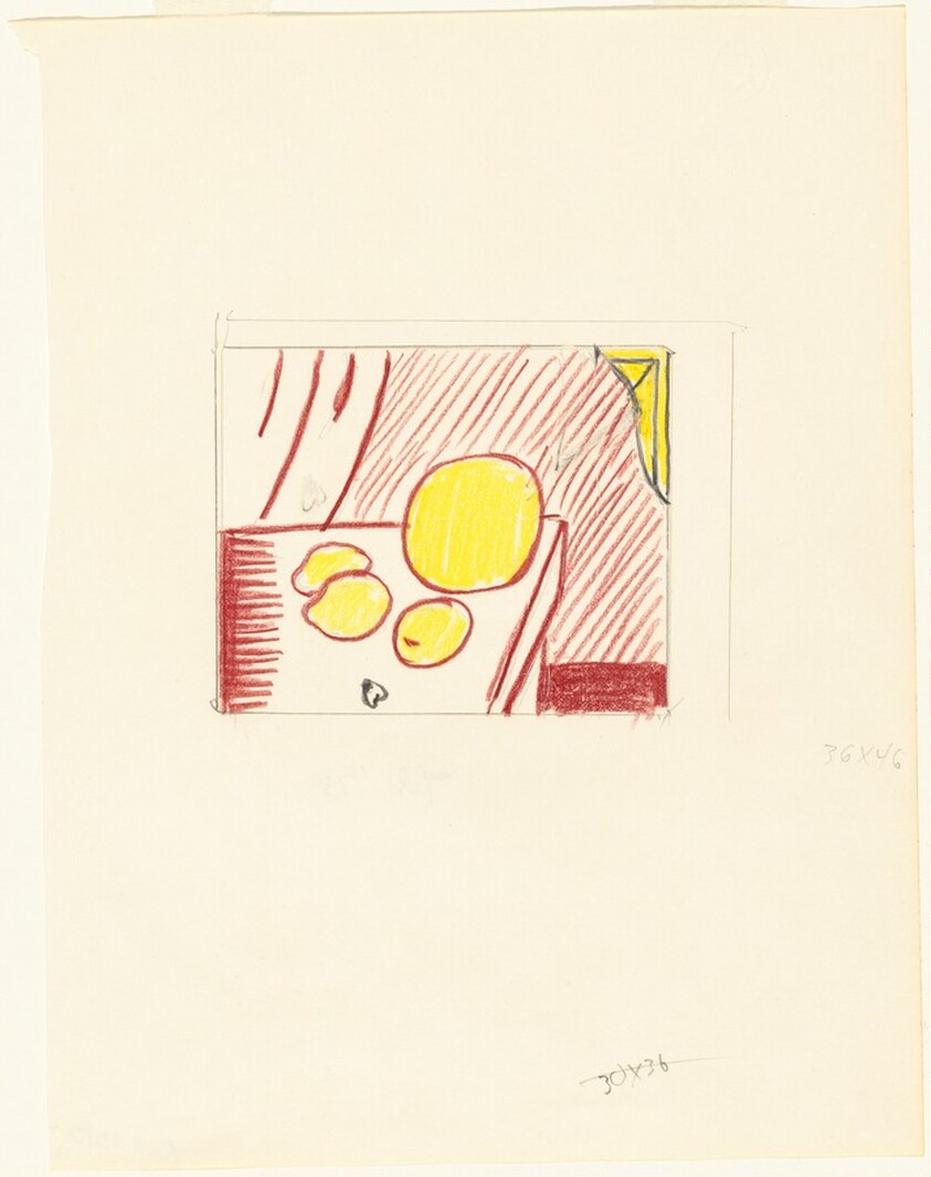 Study for "Fragmented Painting of Lemons and a Melon on a Table"