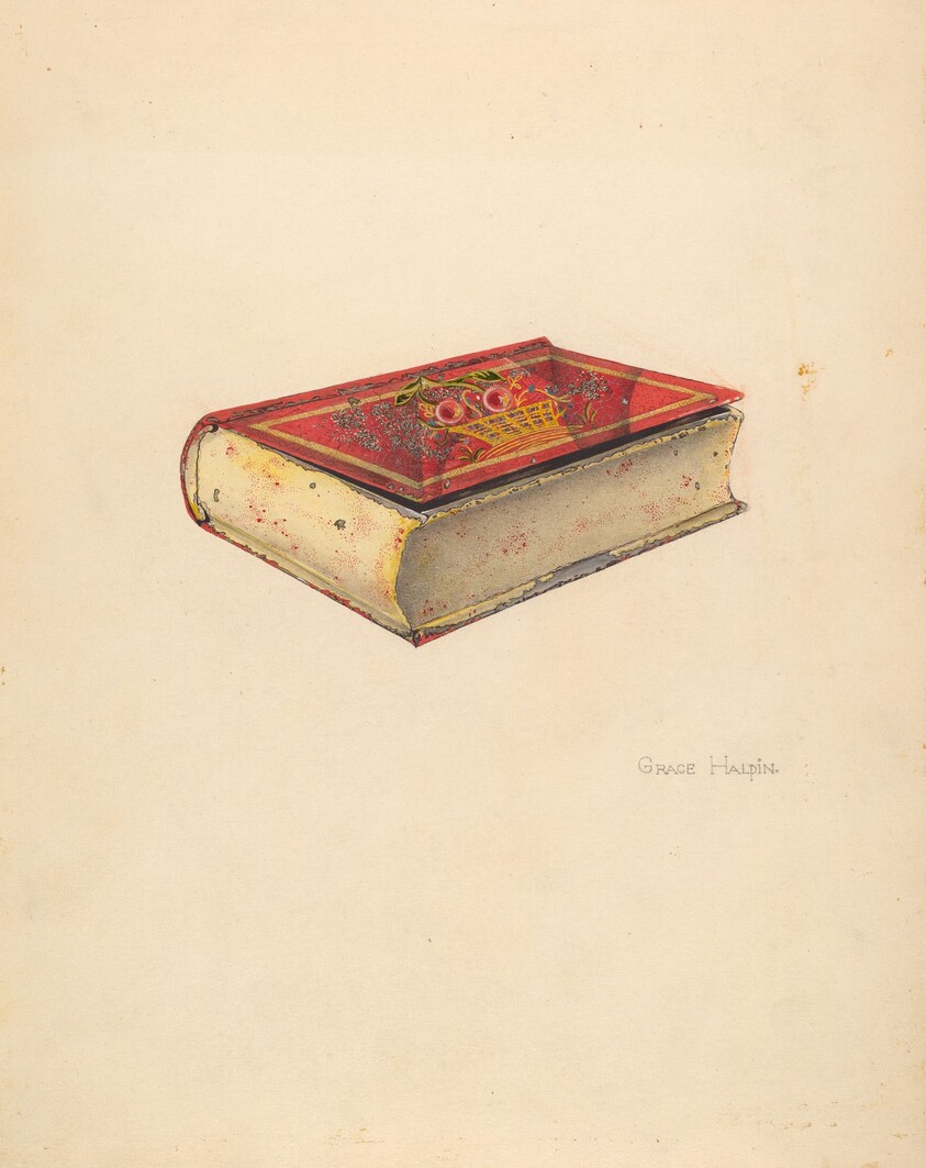 Painted Tin Trinket Box