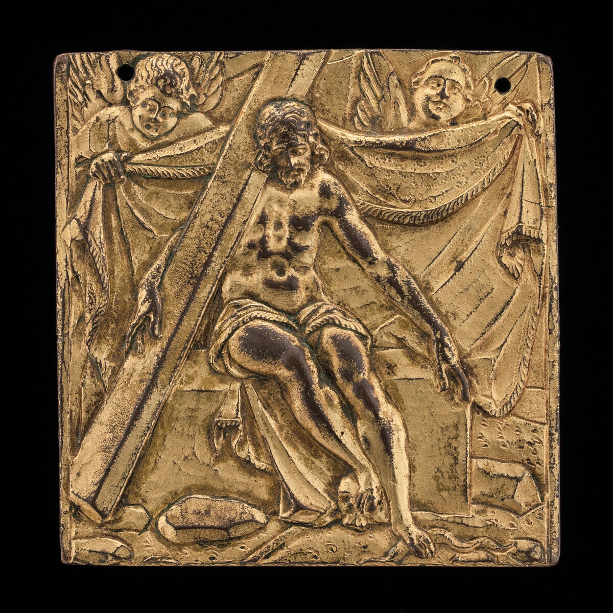 Christ on Tomb with Two Angels