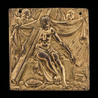 Christ on Tomb with Two Angels