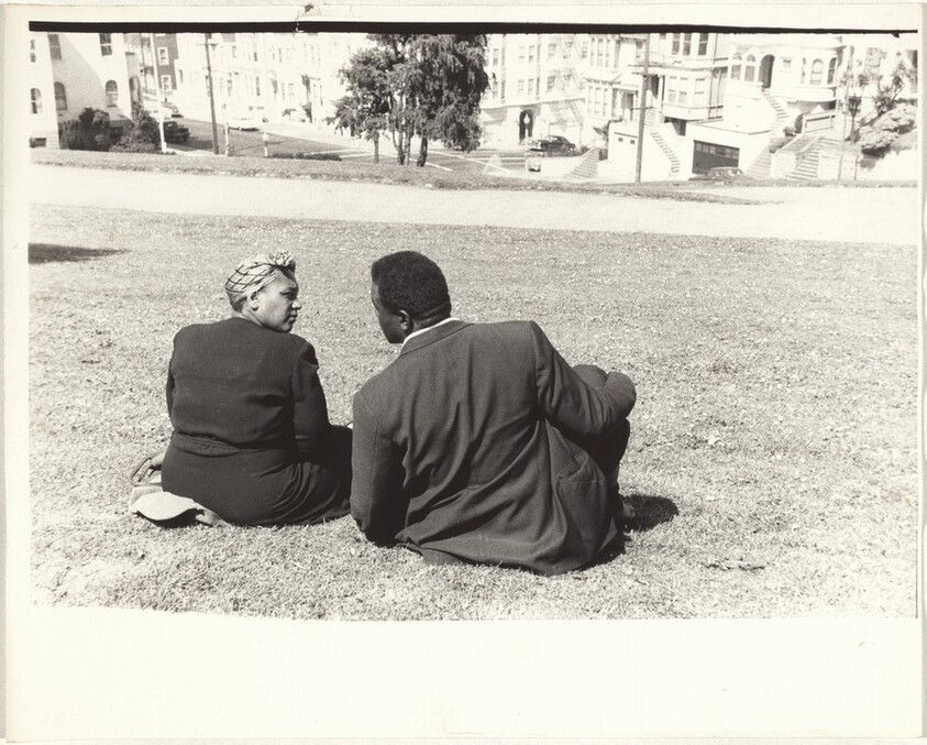 Couple on grass--San Francisco