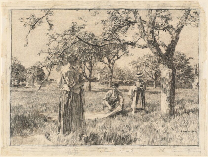 Washerwomen Setting the Linens Out to Dry