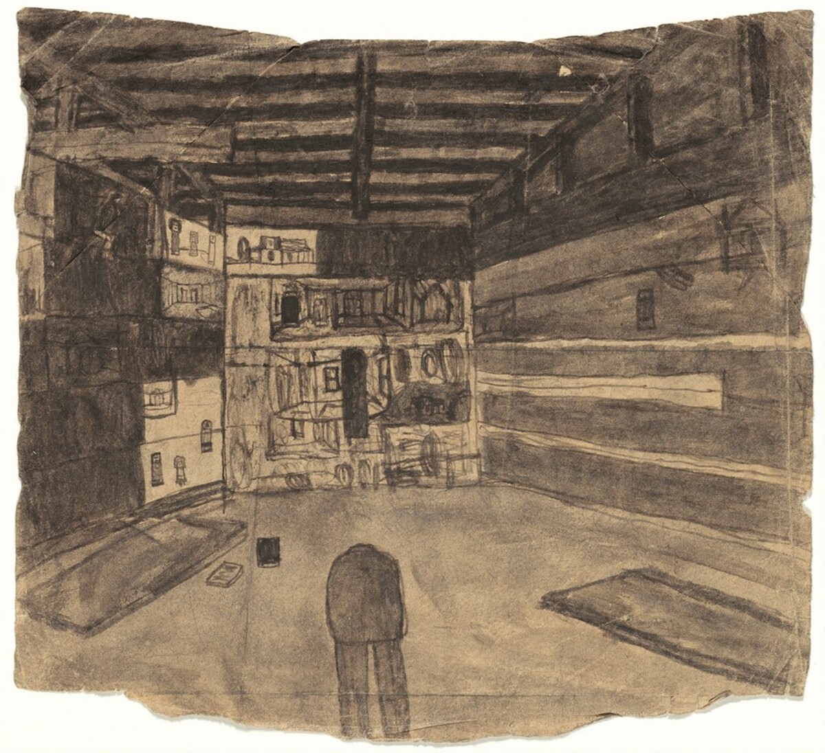 Untitled (Shed Interior with Pictures on Display) [recto]