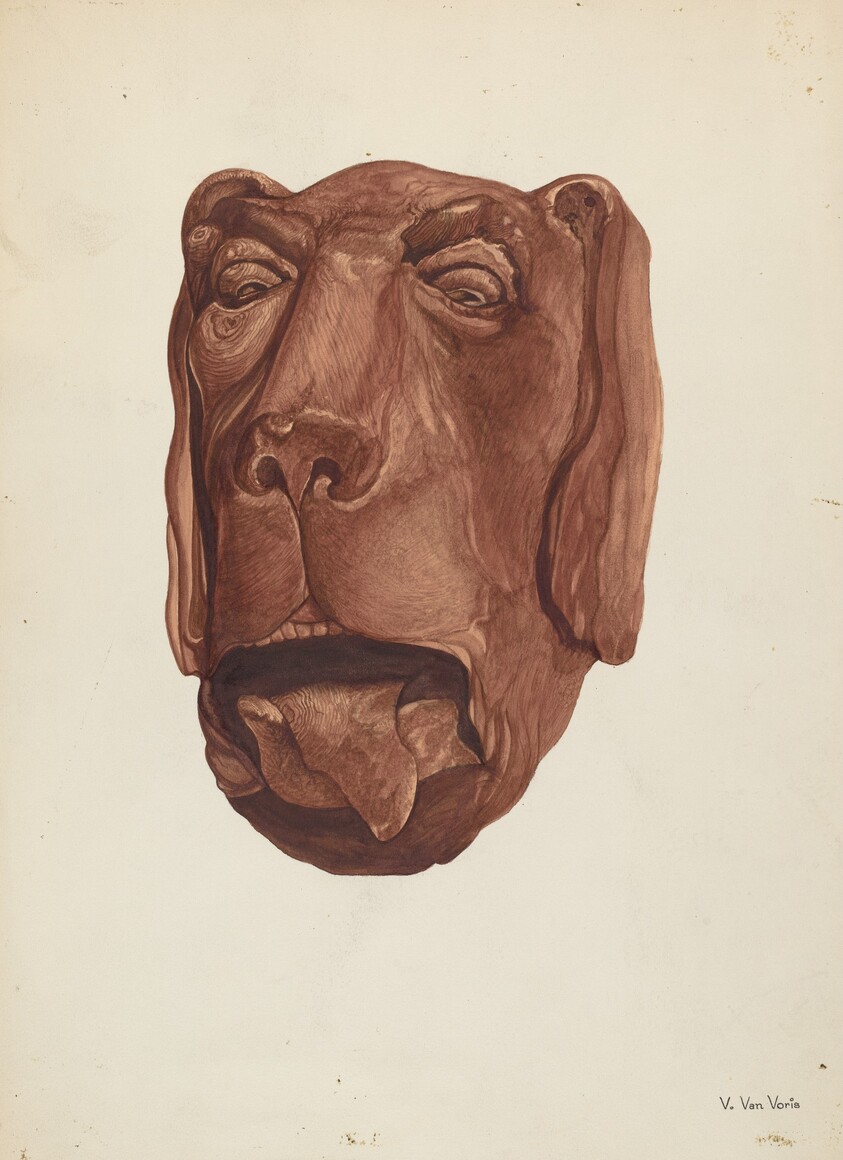 Carved Dog's Head