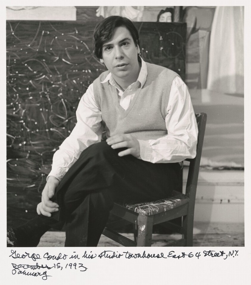 George Condo in his studio townhouse East 64th Street, N.Y. January 15, 1993