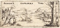 Landscape with Three Burning Cities: Sodom, Gomorrah and Tyrus, Augustin Hirschvogel