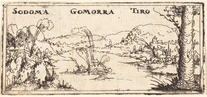 Landscape with Three Burning Cities: Sodom, Gomorrah and Tyrus