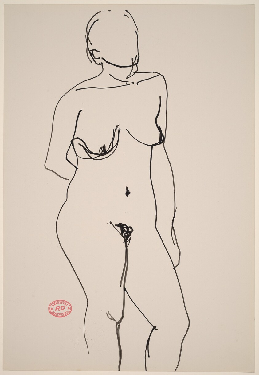 Untitled [standing female nude with right arm behind back]