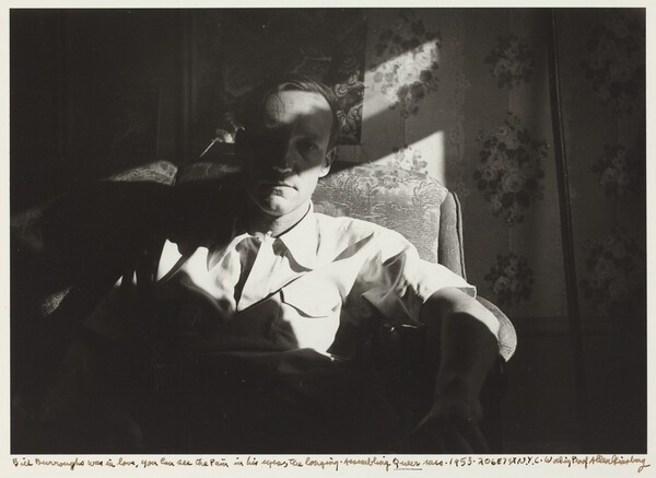 Bill Burroughs was in love, you can see the pain in his eyes, the longing. Assembling _Queer_ mss. 1953. 206 E 7 St N.Y.C., 1953