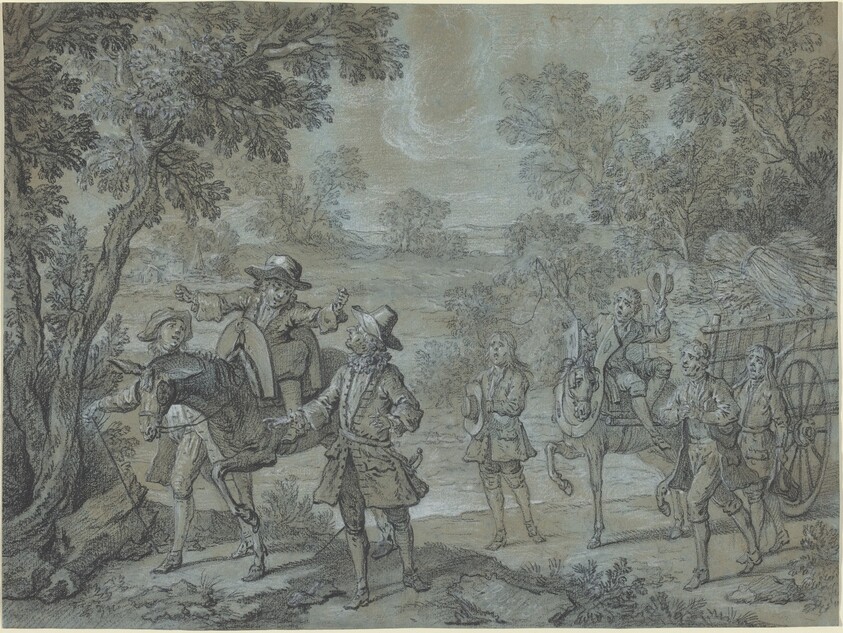 Ragotin declame des vers;  des paysans croient qu'il preche