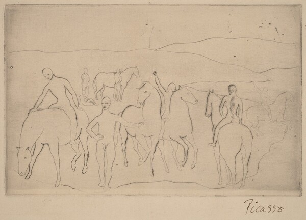 The Watering Place (Horses Bathing) [L'abreuvoir (chevaux au bain)]