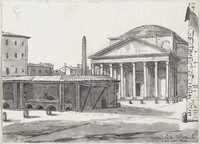 The Pantheon Seen from the Piazza, Jacques-Louis David, 1775/80