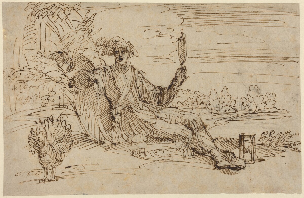 An Elegant Young Man Personifying Vanity