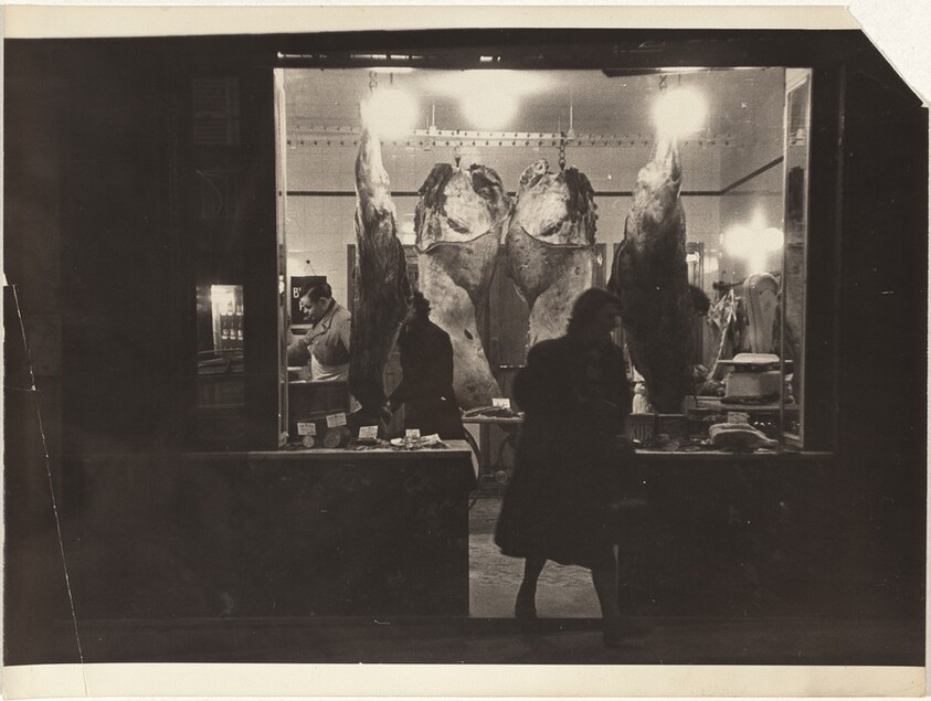 Butcher shop window, Paris