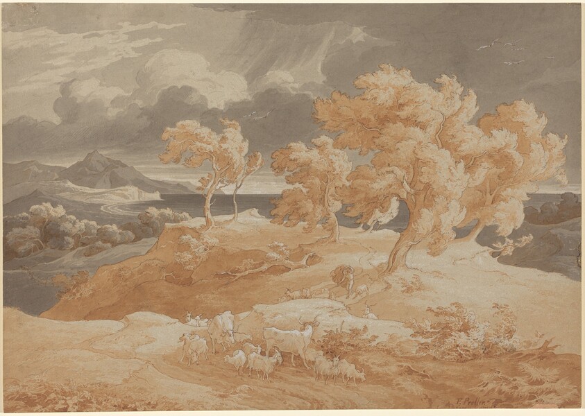 Italian Coastal Landscape with a Thunderstorm