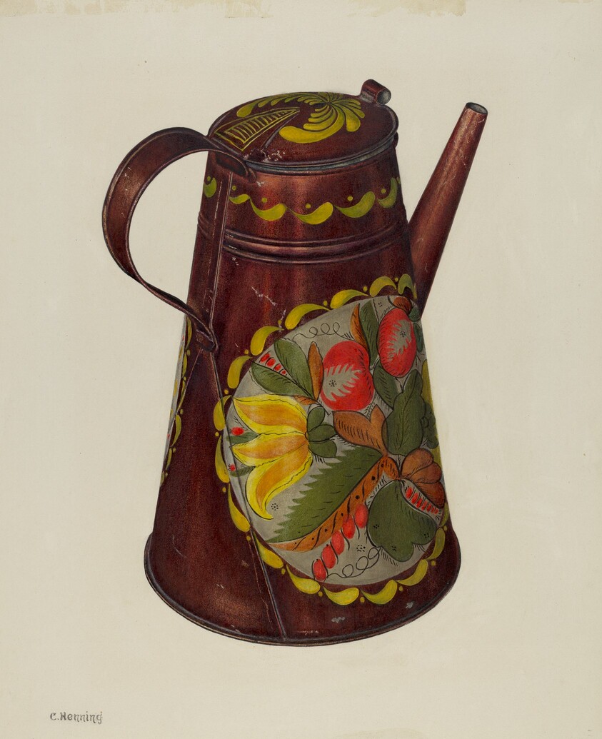Toleware Coffee Pot