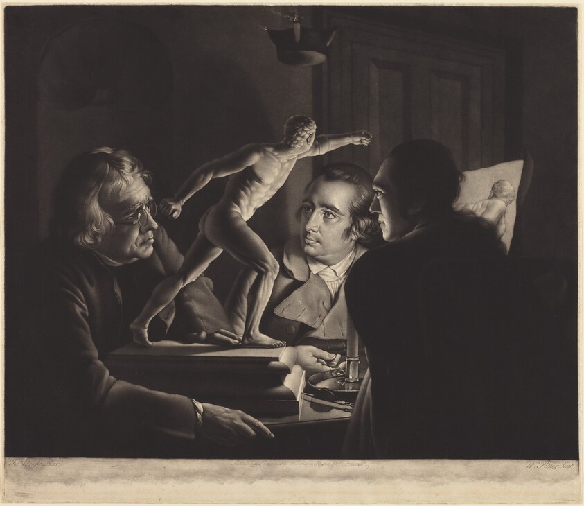 Three Persons Viewing the Gladiator by Candlelight