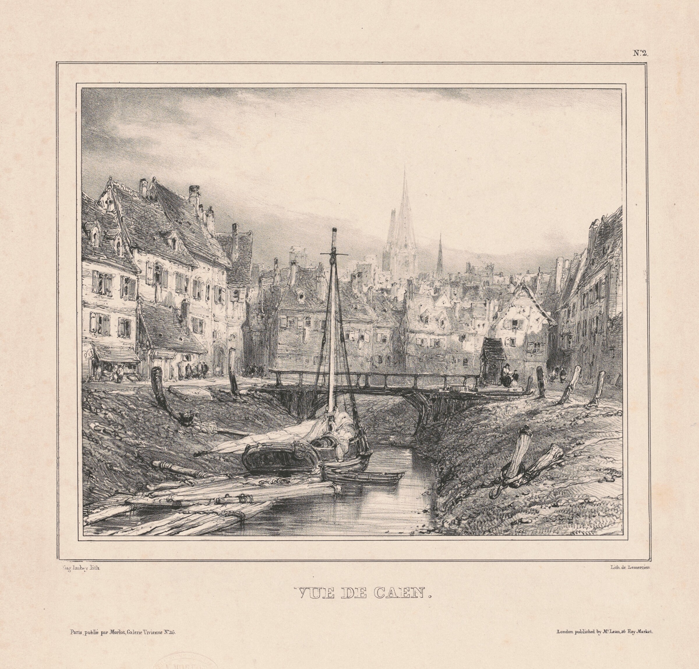Vue de Caen, Eugène Isabey, 1803 - 1886