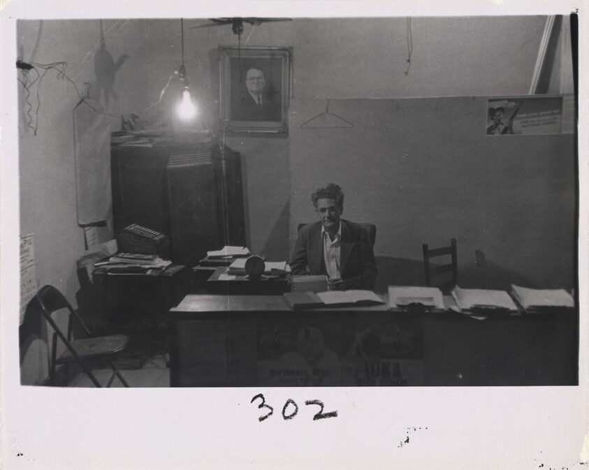 Man in office--Butte, Montana