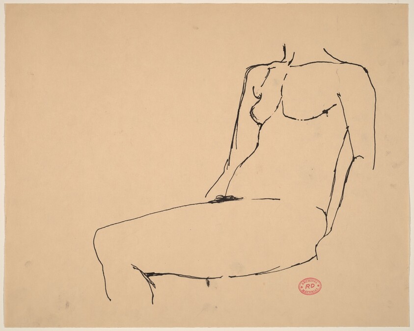 Untitled [torso and leg of a seated female nude]