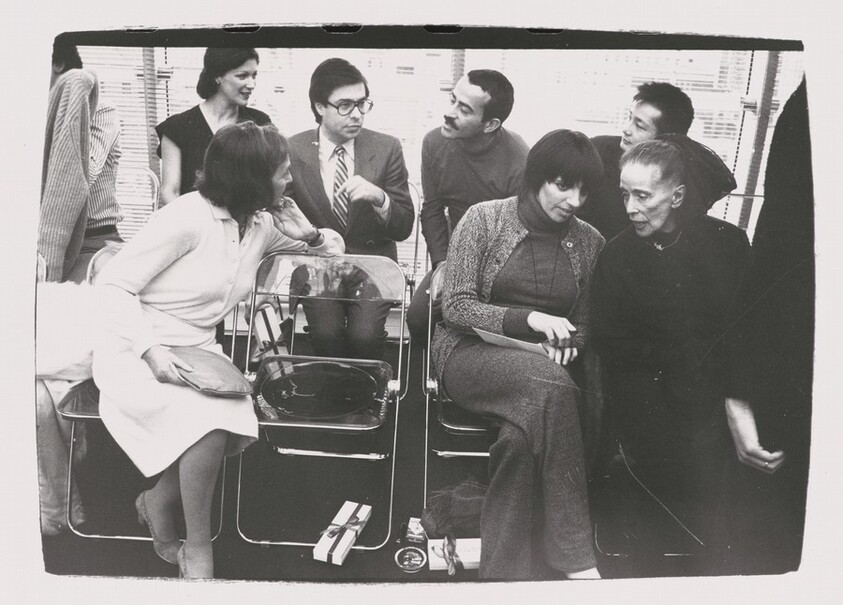 Liza Minnelli, Martha Graham, Bob Colacello, Victor Hugo, Benjamin Liu, Paulette Goddard and Unidentified Woman
